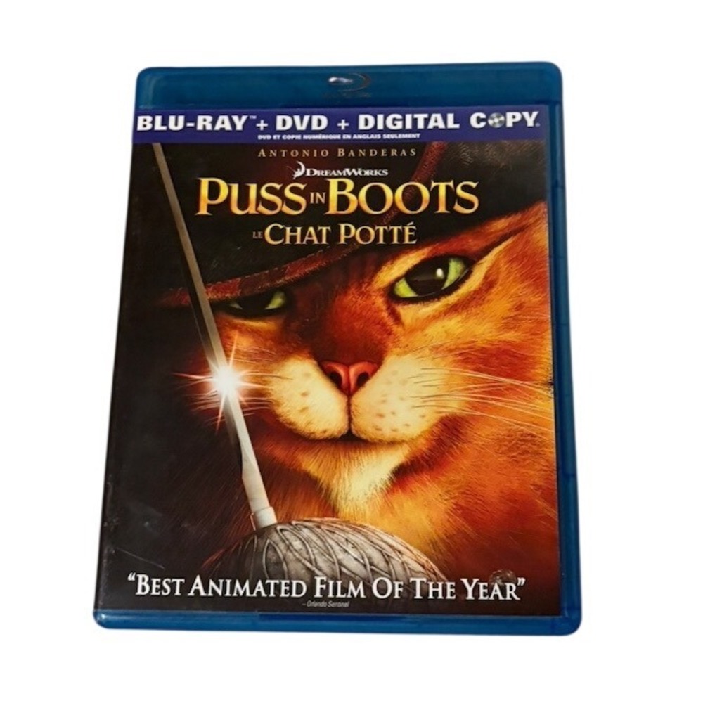 Puss in Boots Blu-ray DVD 2-Disc Combo Pack DreamWorks Antonio Banderas Animated